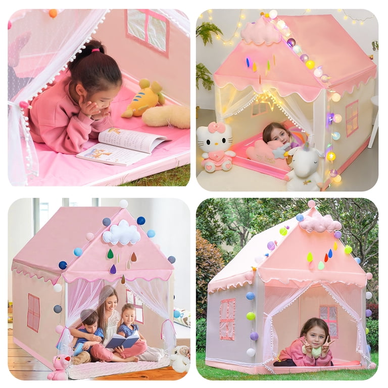 Keyahappy Princess Castle Play Tent with Lights, Pink photo 6