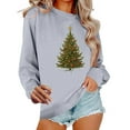 thumbnail image 2 of Hipattires Christmas Womens Sweatshirts, Clothes for Women Christmas, Printed Loose Style Long Sleeve, Gray, 2 of 6