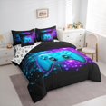 thumbnail image 7 of Feelyou Gaming Lover Twin Bedding Sets 7-Piece for Kids, Circuit Stripes Bedding Comforter Set, Cartoon Gamepad Reversible Sheet Sets, Super Cozy Room Decor, 7 of 7