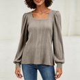 thumbnail image 2 of Women Long Sleeve Puff Sleeve Tops Square Neck Tank Tops Oversized Shirts Flowy Tops Oversized Shirts Thin Shirts Fall Outfits Layering Tops Comfy Clothes Casual Top, 2 of 4