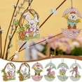 thumbnail image 3 of Yunuuuoa Wooden Easter Bunny Hanging Ornament Handmade Home Decor Wall Door Pendant Spring Holiday Craft Gift for Easter Tree Fireplace Mantel, 3 of 3