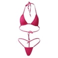 thumbnail image 2 of 2Pcs Lady Sexy Solid Color Halter Mini Bra G-String Bikini Set Swimwear Swimsuit, 2 of 6