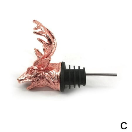 

Deer Head Red Wine Pourer Aerator Steel Bottle Wine DIY NEW. Stopper Decor J3V2