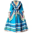 thumbnail image 3 of Girls Jalisco Dress Wide Skirt Folklorico Large Turquoise, 3 of 3