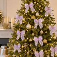 thumbnail image 4 of 12Pcs Iridescent Purple Christmas Bow Ornaments, Large Sheer Fabric Bows for Christmas Tree Wreath Garland Gift Wrap Holiday Decor, 4 of 6