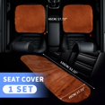 thumbnail image 2 of Juego Universal de Fundas para Asientos de Coche, Cojín para Asiento Delantero y Trasero, Alfombrilla de Lana de Oveja, Marrón Dorado, 1 Juego, 2 of 7