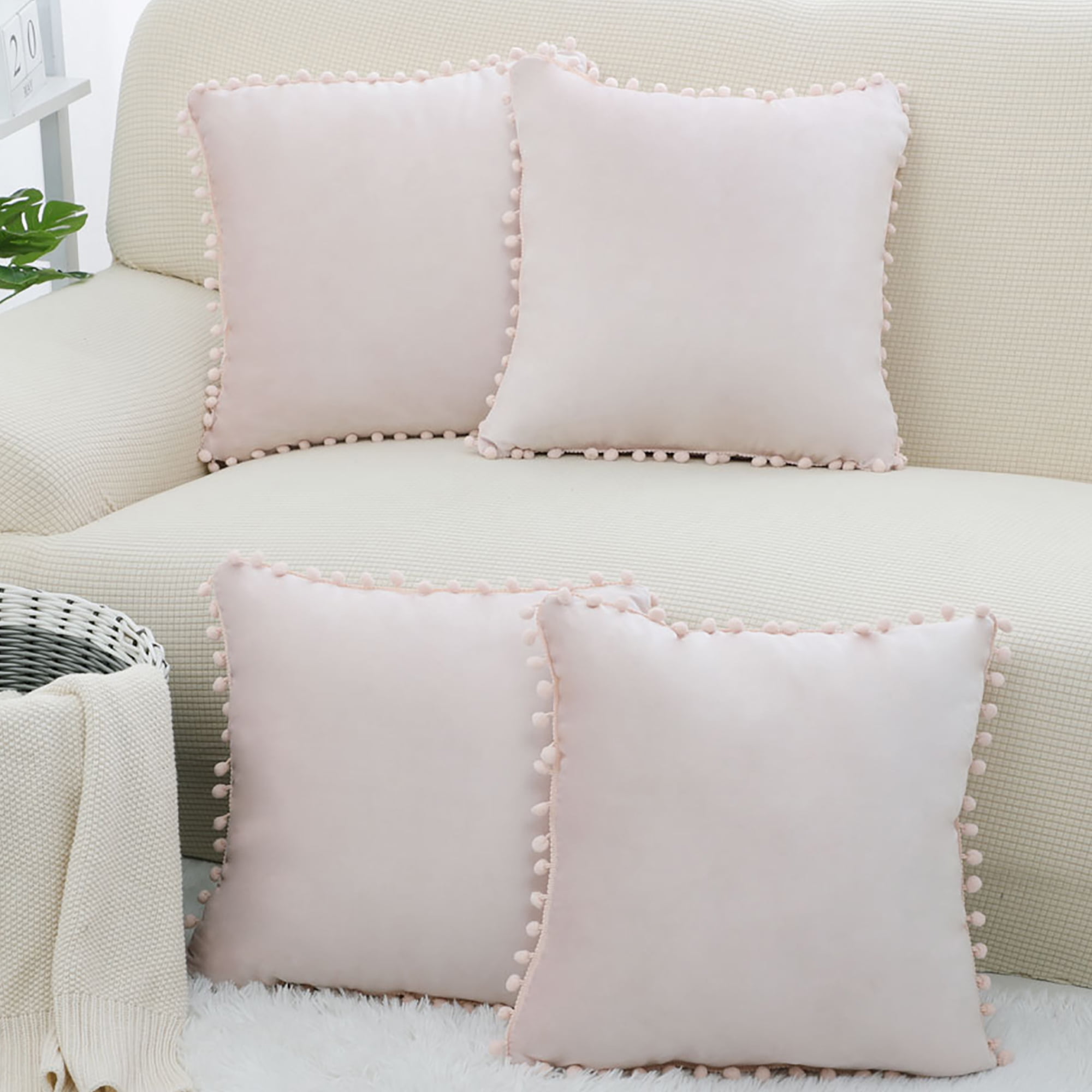 light pink velvet pillow