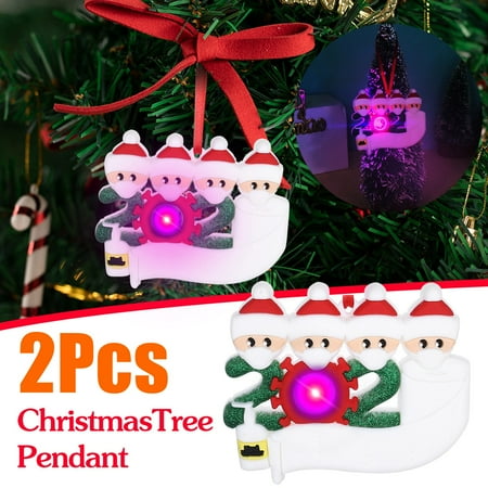 

Fjofpr Fall Decorations for Home Colorful Light Personalized Survived Family Of Ornament 2020 Christmas Decor 2Pc Hot