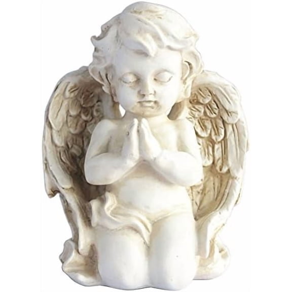 Vintage Kneeling Praying Cherub Statue Angel Statue Figurine Indoor Outdoor Home Garden Decoration Wings Angel Statue Sculpture Memorial Statue$$Garden & Patio