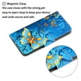 thumbnail image 5 of SaniMore for iPhone 14 6.1" 2022 Wallet Case, Color Painting Pattern with Kickstand Card Slots Detachable Wrist Strap Grils Women PU Leather Case Magnetic Clasp for iPhone 14, Gold Butterfly, 5 of 8
