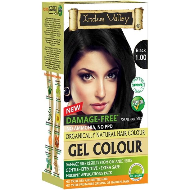 Indus Valley Damage Free Semi Permanent Gel Hair Color Black 220g