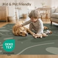 thumbnail image 4 of ODIKA 4'x6' Green Sage Flowing Abstract Washable Area Rug Modern Scattered Dots Curved Lines Artistic for Bedroom, Reading Nook, Pet Friendly & Non-Shedding, 4 of 7