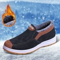thumbnail image 2 of NOKIO Men'S Warm Fleece-Lined Winter Shoes Fashion Winter Men Snow Boots Round Toe Thick Soles Slip On High Top Colorblock Plush For Warm Men'S Insulated Outdoor Boots, 2 of 5