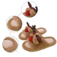 thumbnail image 4 of Christmas Slippers Adult Cute Cartoon Design Fuzzy Slippers Santa Reindeer Homewear Indoor Warm Winter Shoes Christmas Gifts #07 Coffee & Size 10.5, 4 of 9