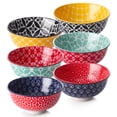 thumbnail image 1 of DOWAN Petits Bols en Porcelaine 10 Oz, Ensemble de 6, Motif Mix-Match, 1 of 7
