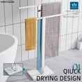 thumbnail image 3 of KOKOSIRI Bathroom Towel Rack 2-Tier Standing Towel Racks with Marble Base, Stainless Steel Freestanding Towel Bars, Thicken Steady Design, Polished Chrome THS0001-CH, 3 of 7