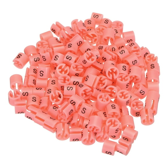 160pcs Clothes Hanger Markers S Size Tags, Fit 3.5mm Rod Garment Color Label for Clothing Hangers, Pink