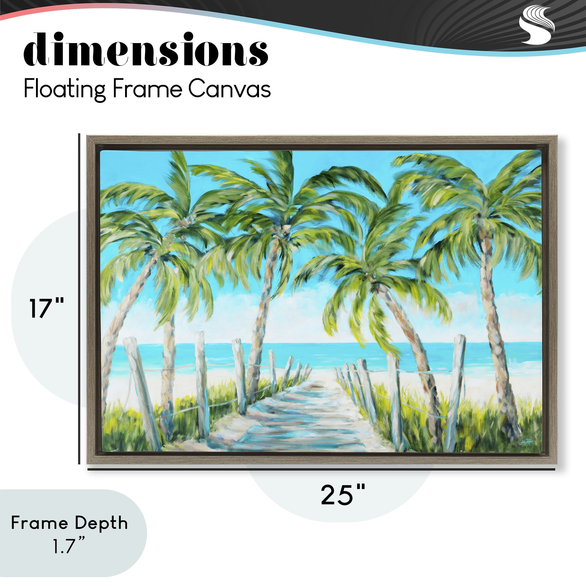 Stupell Industries The Path To Paradise Brown Framed Floater Canvas Wall Art, design by Julie DeRice