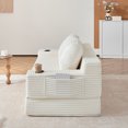 thumbnail image 6 of Leumius Futon Sofa Bed,Convertible Corduroy Boneless Couch with Cup Holders & Pocket,2-in-1 Foldable Sleeper Sofa for Living Room, Small Spaces, Bedroom, No Assembly,Beige, 6 of 16