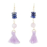 Lavender and Lapis Tassel Earrings