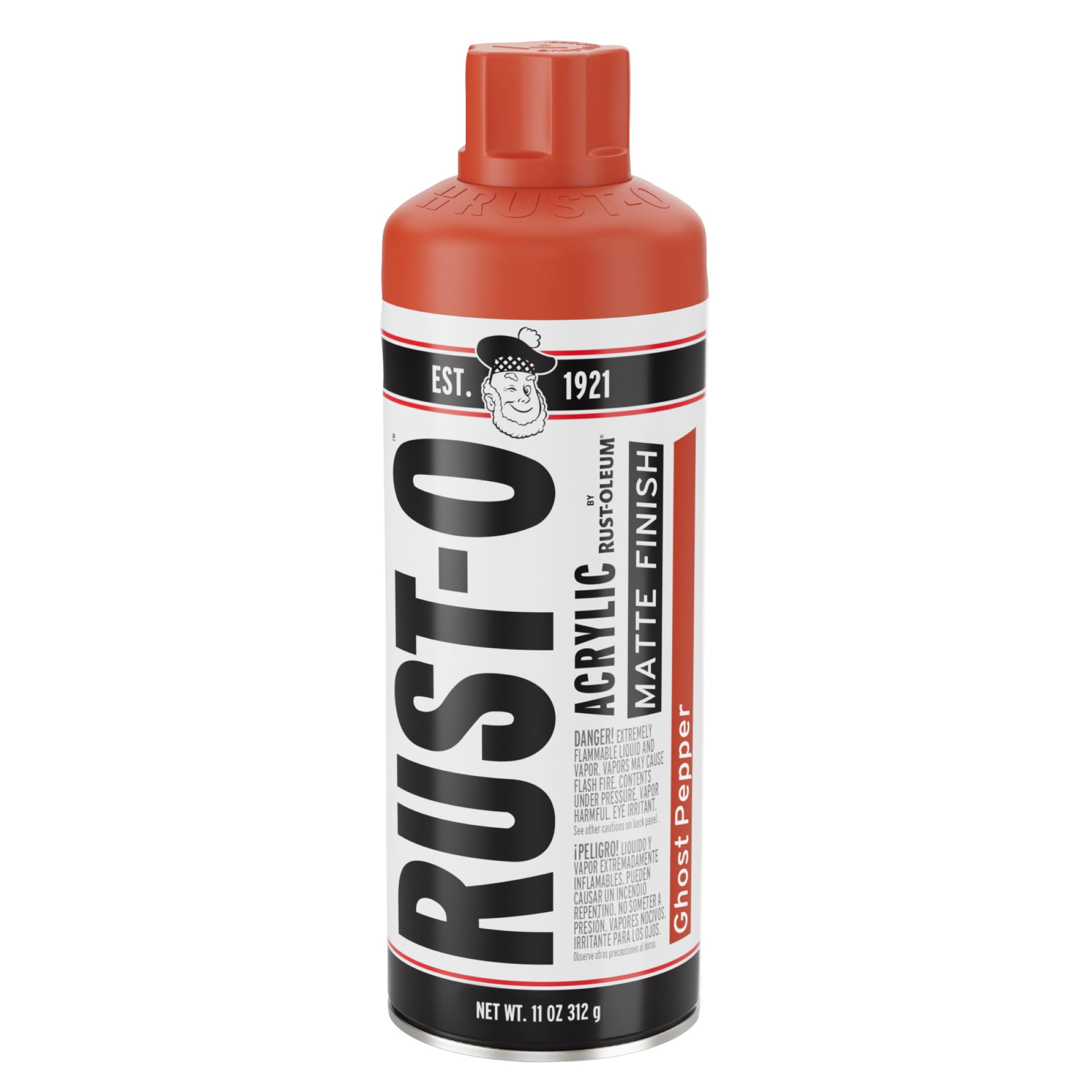 6 Pack, Ghost Pepper, Rust-Oleum Rust-O Acrylic Matte Spray Paint-392212, 11 oz