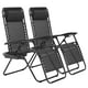 thumbnail image 1 of Set de 2 sillas Zero Gravity Simple Deluxe con almohada negra, 1 of 7