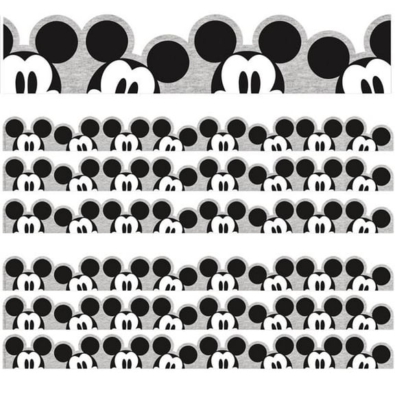Mickey Mouse Throwback Peeking Mickeys Extra Wide Deco Trim - Pack of 3