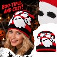 thumbnail image 2 of Voska Funny Halloween Pumpkin Skull Jacquard Knitted Pullover Hat Warm Woolen Festival Beanie for Autumn and Winter A One Size, 2 of 7