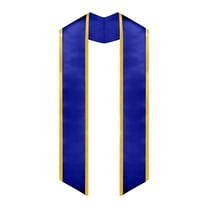 Endea Graduation Royal Blue/Gold Plain Graduation Stole with Trim Color Angled End