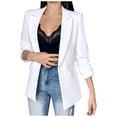 thumbnail image 1 of VBARHMQRT Wool Jacket Women Women's Autumn Fashion Sleeve Button Decoration Suit Jacket, 1 of 4