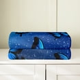 thumbnail image 3 of Manfei Dreamy Blue Butterfly Sherpa Blanket 90x90 for Girls, Psychedelic Galaxy Fuzzy Blanket Throw, Chic Animal Fleece Blanket, Microfiber Room Decoration, 3 of 6