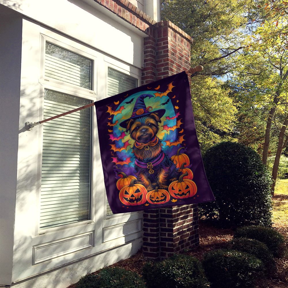 Halloween Cairn Terrier Dog House Flag 28x40IN Double-Sided Polyester Decorative Sleeve Pole Flag for Outdoor Home Garden