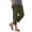 Army Green, variant on Linen Pants for Women Casual Wide Leg Elastic Waist Ankle-Length Straight Leg Pants with Slit Solid Color Comfy Spring Summer Vacation, White XXL