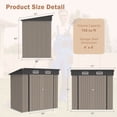 thumbnail image 6 of Segmart Outdoor Storage Shed, 6x4 FT Galvanized Steel Metal Bike Shed with Lockable Door, Waterproof Outdoor Garden Storage Tools Shed with Apex Roof, for Garden, Backyard, Brown, 6 of 8