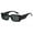 All Black Frame, variant on Small Black Retro 90's Thick Square Frame Men Women Rectangle Fashion Sunglasses