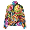 thumbnail image 6 of Jackets for Women Winter Coat Jackets Flannel Stand Collar Jacket(Rainbow Lollipop,Size:S-4XL), 6 of 7