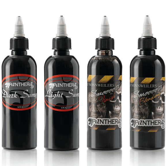 Panthera Tattoo Ink - Permanent Tattooing Inks Five Ounce Bottle - Panthera 4 Grey Wash Pack 5oz