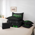 thumbnail image 6 of Manfei Kids Green Gamepad Twin Bedding Sets 7-Piece, Gamer Gaming Theme Bedding Comforter Set, Modern Fashion Honeycomb Reversible Sheet Sets, Ultra Soft Bedroom Decor, 6 of 8