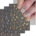 thumbnail image 1 of 3 PCS 3D Nail Stickers for Nail Art, Rose Gold Stickers Sun Moon Star Nail Decals Self-Adhesive Heart Nail Art Supplies for Women's Nail DIY Decoratio, 1 of 4