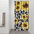 thumbnail image 3 of Yellow Floral Wildflower Boho Shower Curtain 36x72 with Hooks, Sunflower Bee Butterfly Pattern, Quick-Dry Rustic Polyester for Country Farmhouse Vintage Decor, 3 of 5