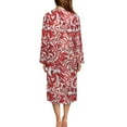 thumbnail image 2 of Yuyamidu Candy Canes Bath Robes Women Zipper Front Robe Christmas Long Sleeves Bathrobe Red Housecoat Nightgown Size S Soft Mid-Length Pjs Sleepdress, 2 of 7