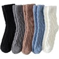 thumbnail image 2 of 5Pairs Warm & Cozy Gifts for Women, Fluffy Fuzzy Sock, Plush Sleeping Slipper Socks - Soft Warm Fabric, 2 of 7