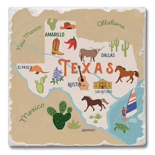 Y'all Texas Coasters 3.5 Inch Cork Coasters - Set of 4 – Texas