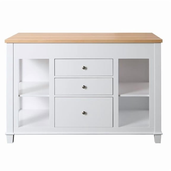 Design Element Group Medley 54" Kitchen Island with Slide Out Table in White