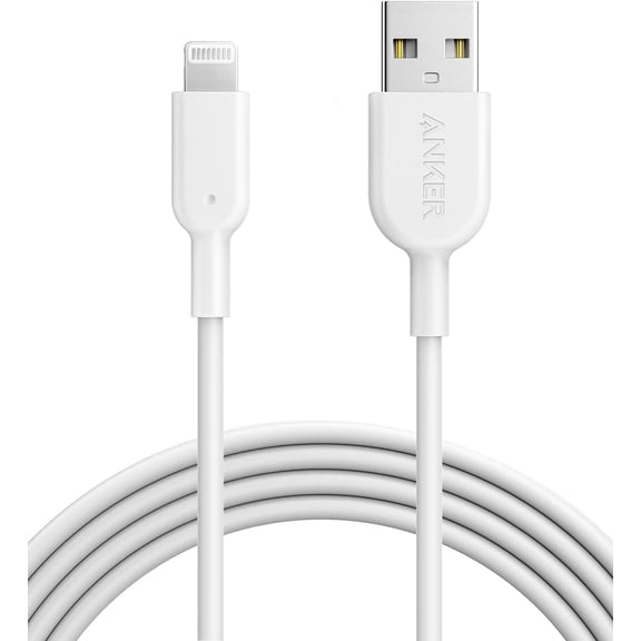 Anker Powerline II Lightning Cable 6ft Data Sync Charging for iPhon, MFi Certified |White