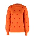 thumbnail image 5 of Hpapadks Women's Sweaters Winter Long Sleeved Casual Polka Dot Pullover Knitted Sweaters Cable Knit Sweater Women Orange L, 5 of 5