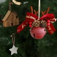 thumbnail image 5 of Christmas Bell Decorations 4.3in Antler Bow Pinecone Bells Mixed Pendant Christmas Tree Window Car Hanging Decoration, 5 of 6