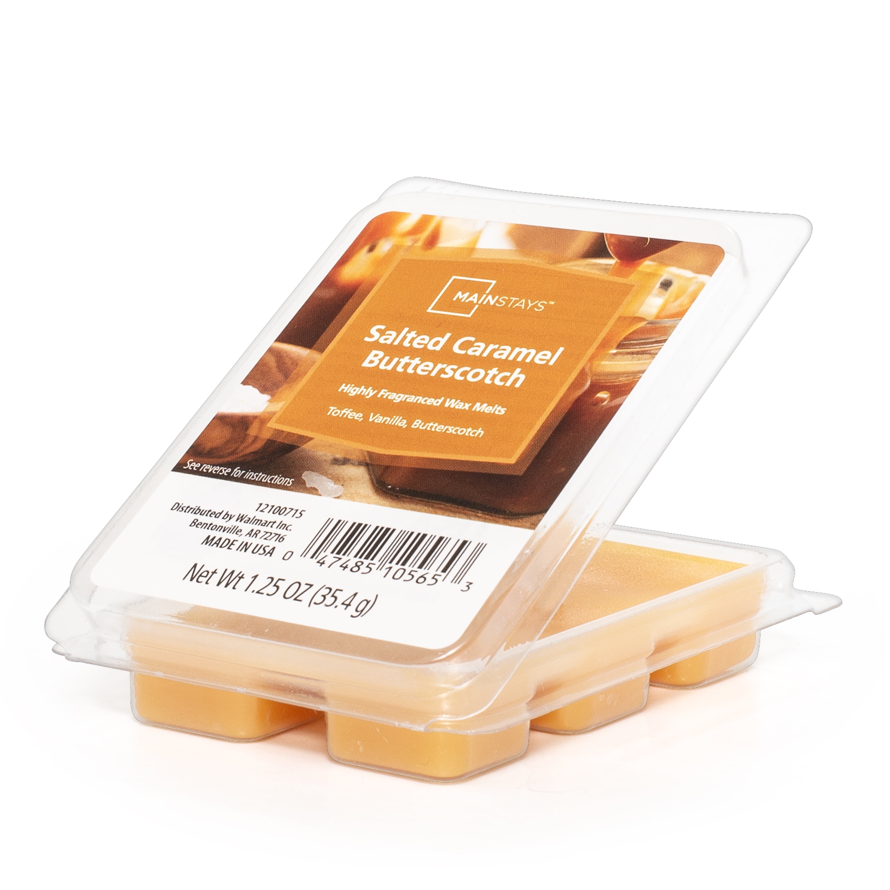 (6 pack) Mainstays Salted Caramel Butterscotch, Scented Wax Melt, 1.25 oz