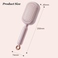 thumbnail image 2 of Self Cleaning Hair Brush, Retractable Cushion Massage Comb Brush, Massage Comb With Retractable Bristles,One-pull Clean Anti Static Brushs, Hairs Styling Tools for All Hairs Types (White), 2 of 8