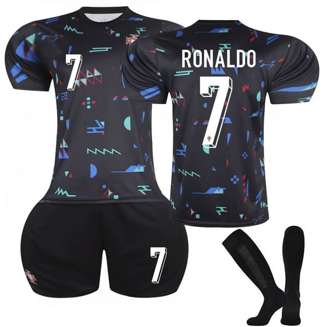 2425 Portugal Training Soccer Uniform #7 Ronaldo Children'S Adult Copy Player Name Sports Jersey -L